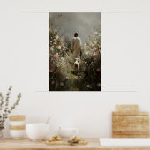 Jesus und Lamm Christliche Wandkunst Moderner Druc Poster (Küche)