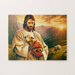 Jesus und Lamm Christlicher Göttlicher Trost Puzzle