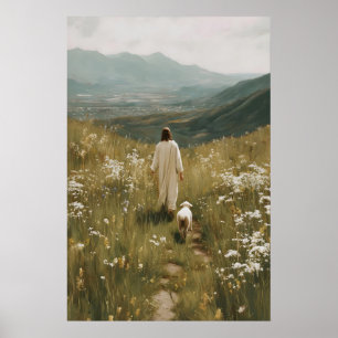 Jesus und Lamm Der gute Hirte Verlorene Schafe Jes Poster