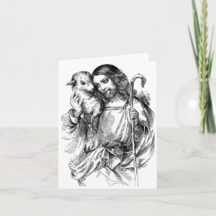 Jesus und Lamm Karte