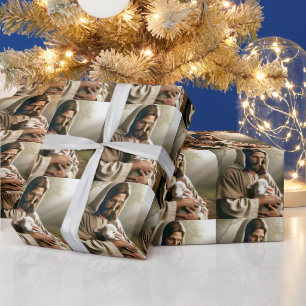 JESUS UND LAMM WEIHNACHTEN GESCHENKPAPIER