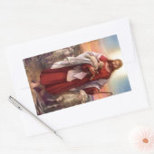 Jesus und Lämmer Rechteckiger Aufkleber (Umschlag)