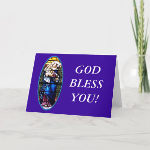 Jesus und Maria Buntglasfenster Feiertagskarte