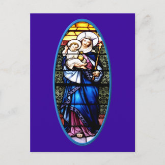 Jesus und Maria Buntglasfenster Postkarte