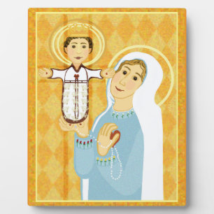 Jesus und Mary Rosary Fotoplatte