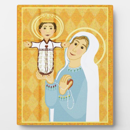 Jesus und Mary Rosary Fotoplatte (Vorderseite)