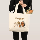 Jesus und mein Tee Jumbo Stoffbeutel (Vorderseite (Produkt))