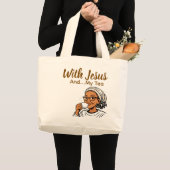 Jesus und mein Tee Jumbo Stoffbeutel (Vorderseite (Produkt))