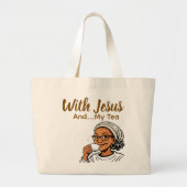 Jesus und mein Tee Jumbo Stoffbeutel (Vorne)