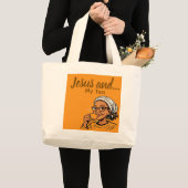 Jesus und mein Tee Jumbo Stoffbeutel (Vorderseite (Produkt))