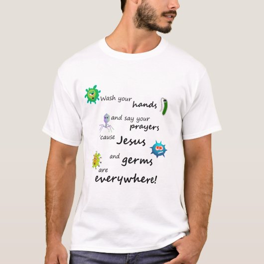 Jesus und Mikroben T-Shirt (Vorderseite)