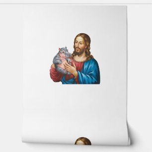 Jesus und Moo Deng Göttliche Verbindung trifft Nil Tapete