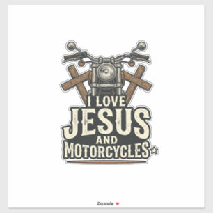 Jesus und Motorräder Vintage christlicher Biker-En Aufkleber