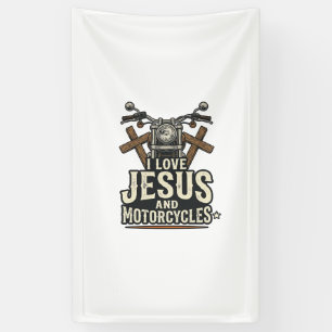 Jesus und Motorräder Vintage christlicher Biker-En Banner