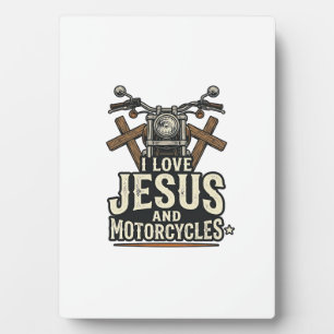 Jesus und Motorräder Vintage christlicher Biker-En Fotoplatte