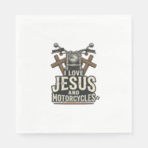 Jesus und Motorräder Vintage christlicher Biker-En Serviette