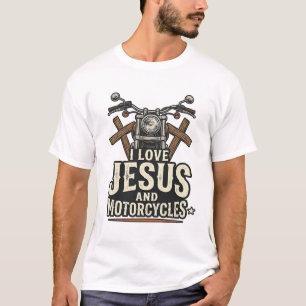 Jesus und Motorräder Vintage christlicher Biker-En T-Shirt