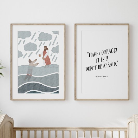 Jesus und Peter Set 2 Kinderzimmer Poster