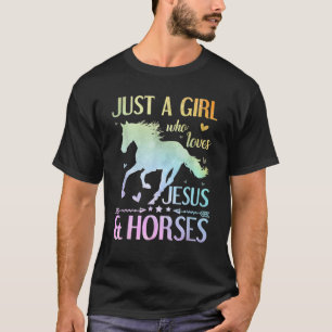 Jesus und Pferde, Pferdegeschenke für Mädchen, Fra T-Shirt