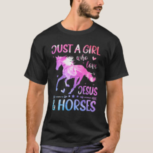 Jesus und Pferde, Pferdegeschenke für Mädchen, Fra T-Shirt