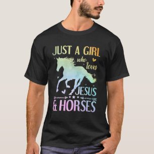 Jesus und Pferde, Pferdegeschenke für Mädchen, Fra T-Shirt