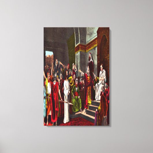 Jesus und Pilate Wrapped Canvas Leinwanddruck (Vorderseite)