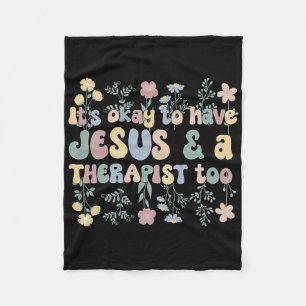 Jesus und Psychotherapeut Psychische Gesundheit Fleecedecke