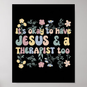 Jesus und Psychotherapeut Psychische Gesundheit Poster
