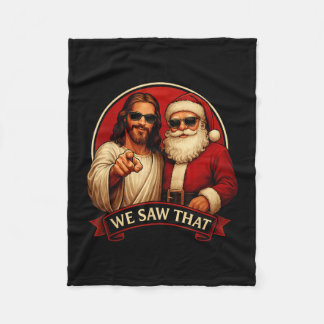 Jesus und Santa Claus wir sahen dieses lustige Mem Fleecedecke