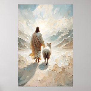 Jesus und Schafe Bibel Kunst Christliche Kunst Jes Poster