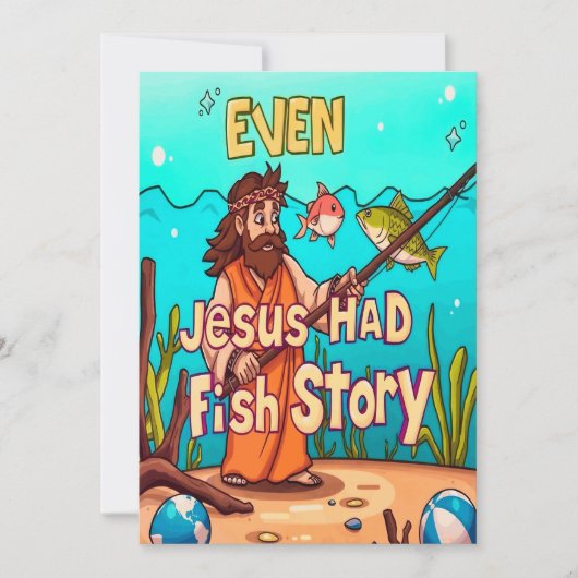 Jesus und seine Fisch-Geschichte Einladung (Vorderseite)