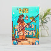 Jesus und seine Fisch-Geschichte Einladung (Stehend Vorderseite)