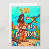 Jesus und seine Fisch-Geschichte Einladung (Vorne/Hinten)