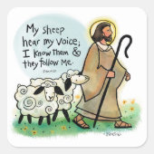 Jesus und Sheep Stickers (Vorderseite)