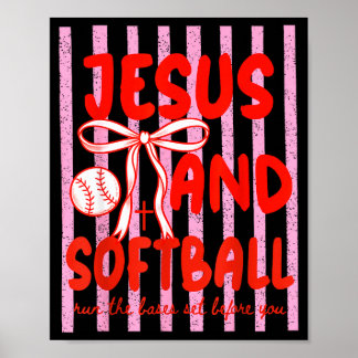 Jesus und Softball Coquette Spieltags Softball-Mam Poster