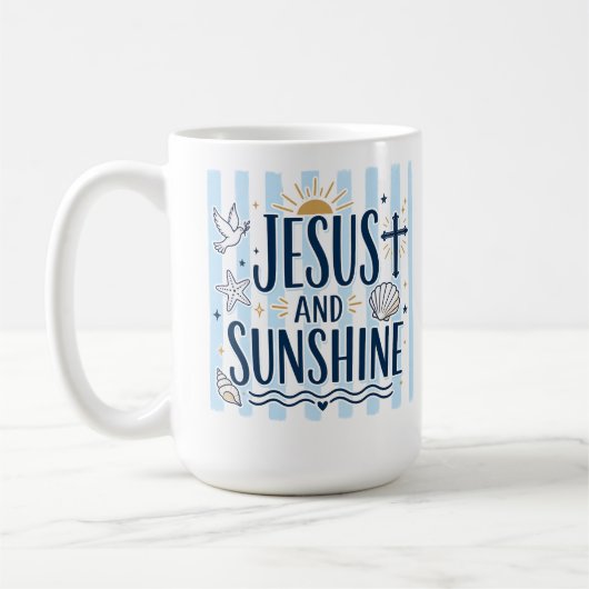 Jesus und Sonnenschein Kaffeetasse (Links)