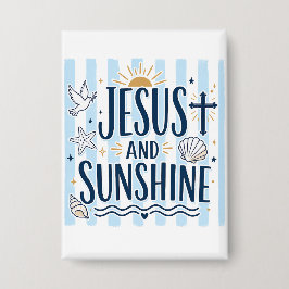 Jesus und Sonnenschein Knopf  Button