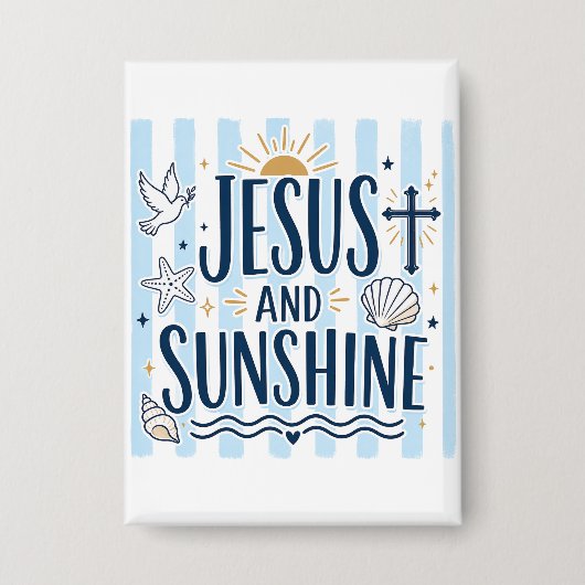 Jesus und Sonnenschein Knopf Button (Vorderseite)