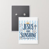 Jesus und Sonnenschein Knopf Button (Vorderseite/Rückseite)