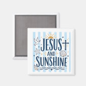 Jesus und Sonnenschein-Magnet Magnet (Vorderseite/Rückseite)