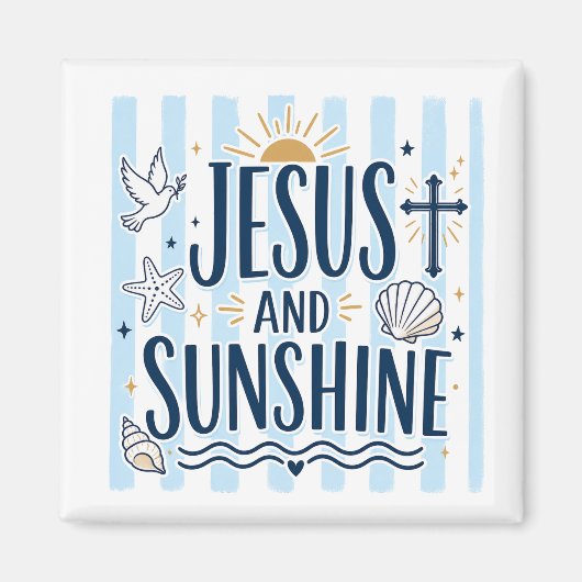 Jesus und Sonnenschein-Magnet Magnet (Vorne)