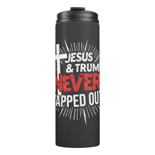 Jesus und Trump haben nie Gestochen Thermosbecher (Vorderseite)