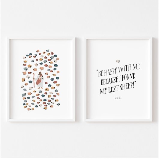 Jesus und verloren Schafe Set 2 Poster