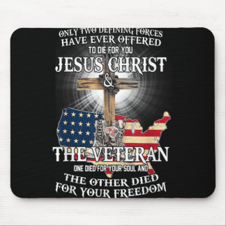 Jesus und Veteran, starb für dein Soul und dein Fe Mousepad