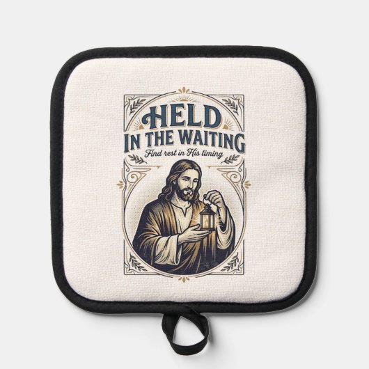 Jesus Unfruchtbarkeit Versuch Schwanger zu werden Topflappen (Vorderseite)