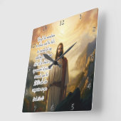 Jesus: Unnachgiebige Liebe, Bund, Frieden Quadratische Wanduhr (Winkel)
