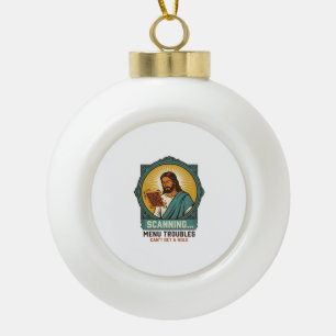 Jesus Unschärfe-QR-Code wird nicht scannen Menü Te Keramik Kugel-Ornament
