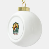 Jesus Unschärfe-QR-Code wird nicht scannen Menü Te Keramik Kugel-Ornament (Rechts)