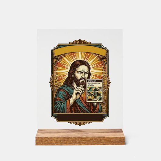 Jesus unscharfe Treppe Captcha-Test Tech-Sicherhei Acrylschild (Vorderseite)