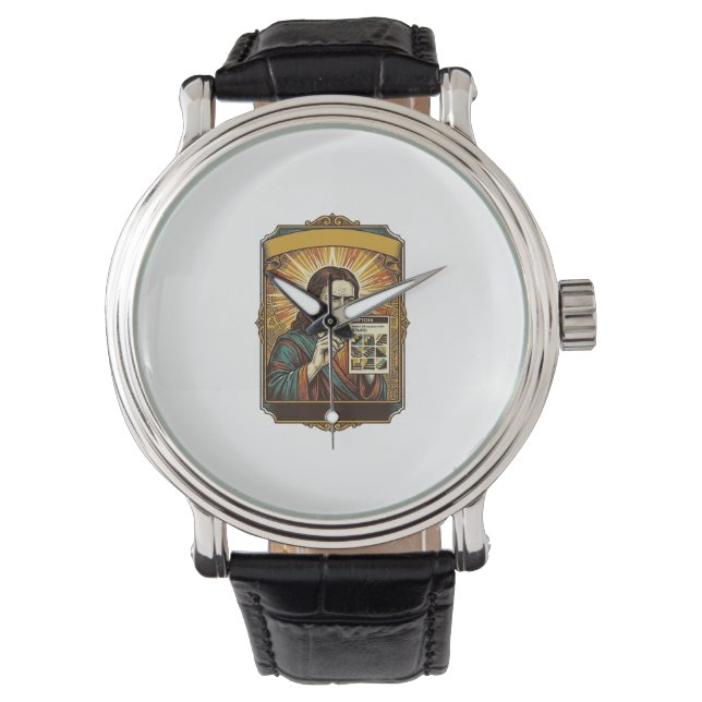 Jesus unscharfe Treppe Captcha-Test Tech-Sicherhei Armbanduhr (Vorderseite)